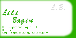 lili bagin business card